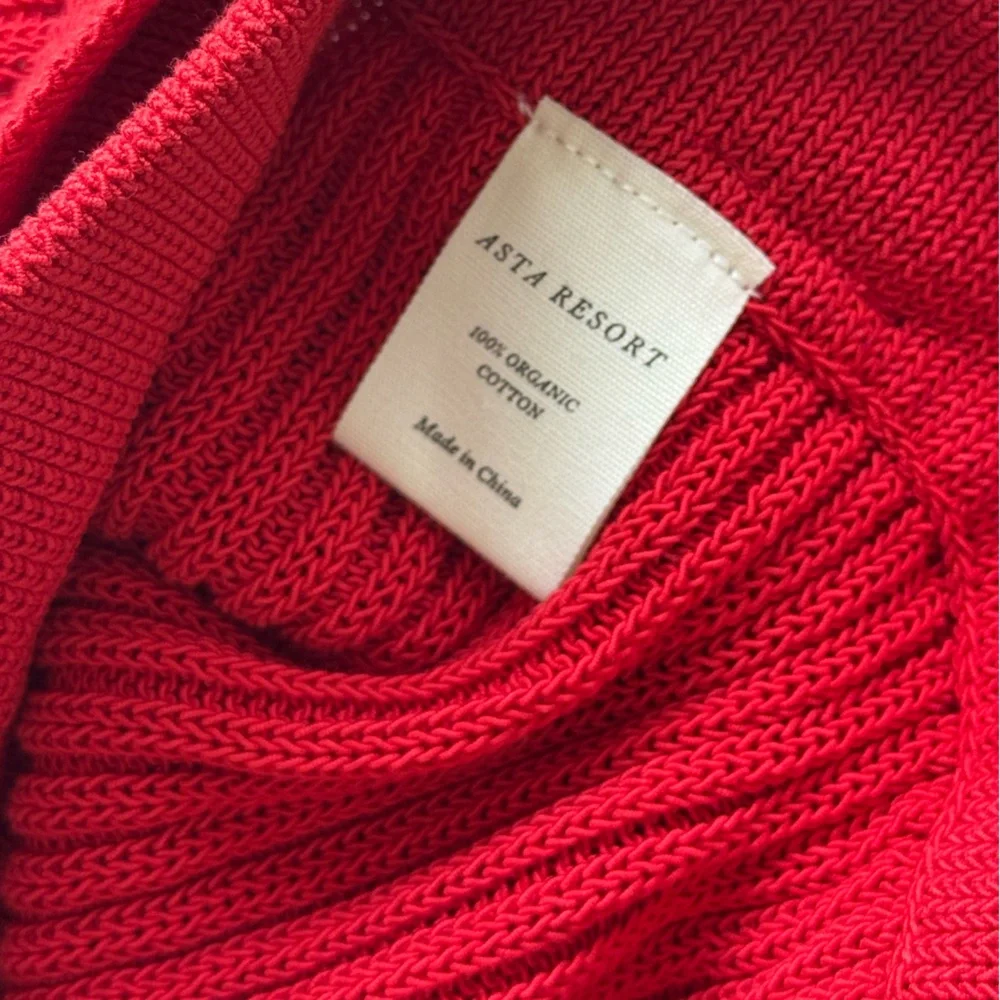 NWT Asta Resort Francie Belted Knit Shorts Red White Trim Size M